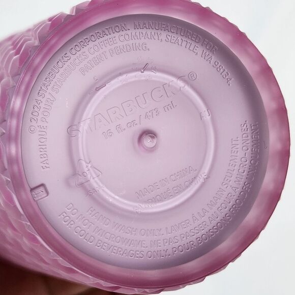 🔹️NWT Starbucks 2024 Pink Matte Chain Link Cold Drink w/Straw 16oz Tumbler - Picture 10 of 12